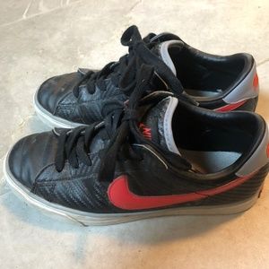 Leather Black and Red Nike Shoes